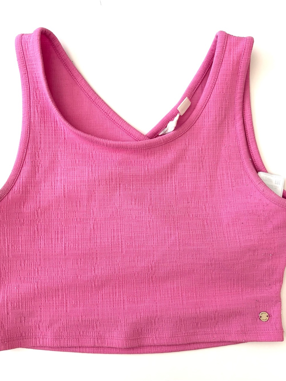 Roxy Pink Ribbed Cropped Tank Top